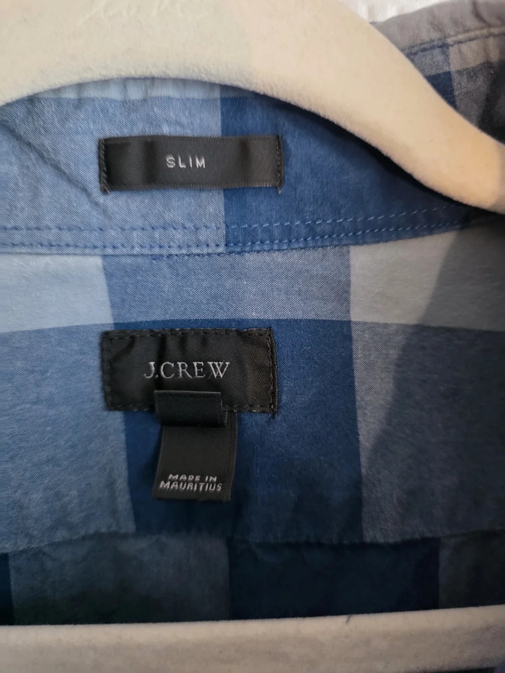 J. Crew Men's Blue Large Check Button-Down Shirt Size XL